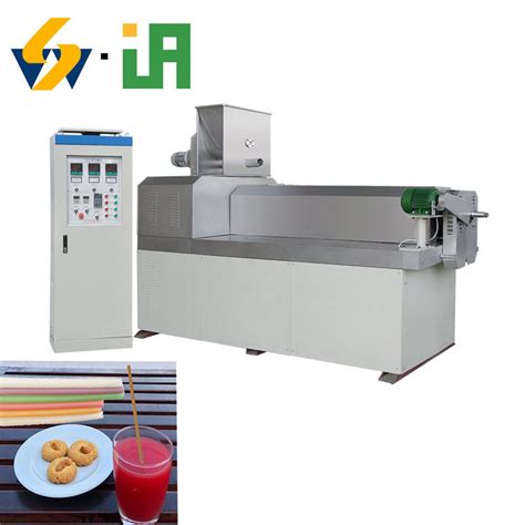 Edible Rice Straws Extruding Machines Line Equipment Eco Friendly