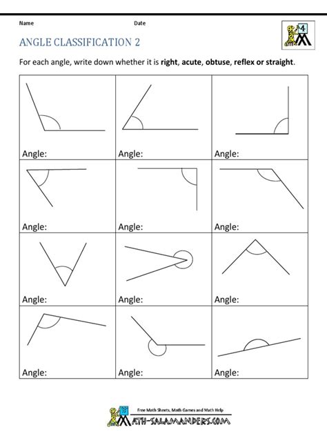 Acute, Right, and Obtuse Angles Worksheets - Worksheets Library