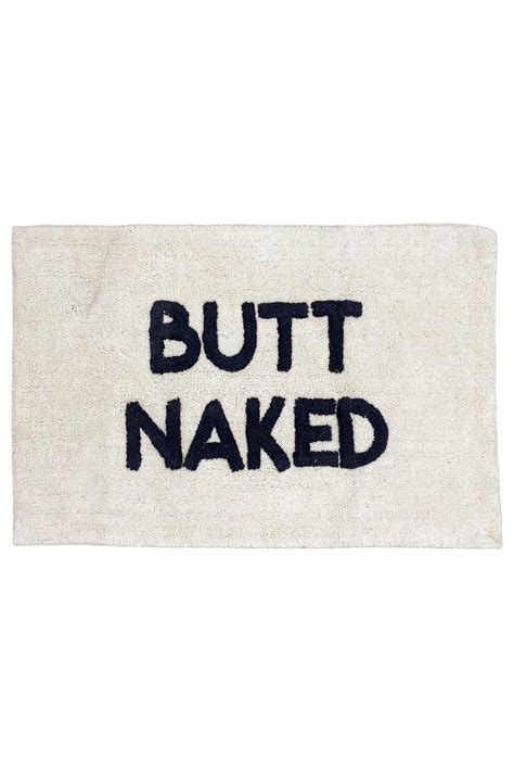Towels Butt Naked Slogan Tufted Cotton Anti Slip Bath Mat Furn