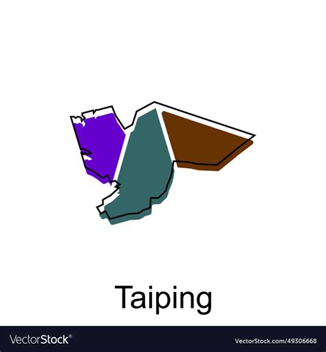 Map city of taiping design malaysia Royalty Free Vector