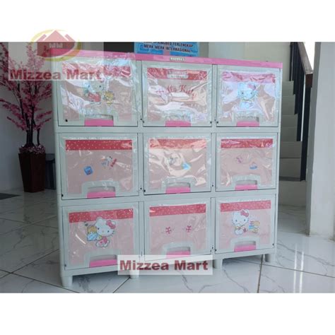 Jual MizzeaMart Lemari Plastik Pintu Sliding Napolly Triple 9 Pintu