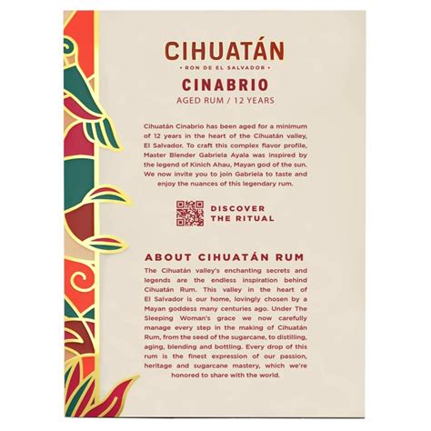 Cihuatan Cinabrio Rum El Salvador Years Old Vol Liter I