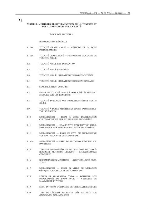 Pdf Partie B M Thodes De D Termination De La Toxicit Et Test