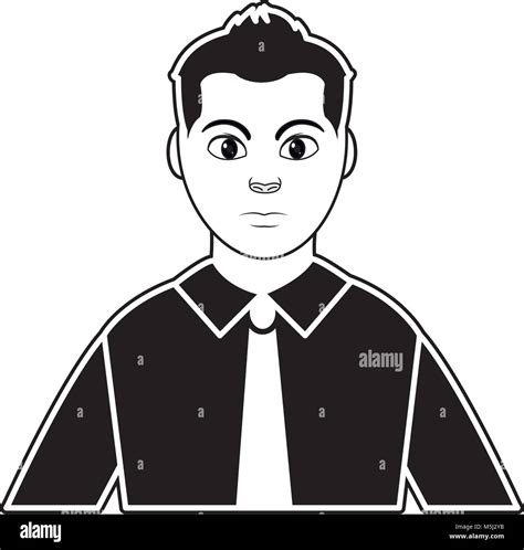 Avatar Silueta Elegante Hombre Con Camisa Y Corbata Estilo Ilustración Vectorial Imagen Vector