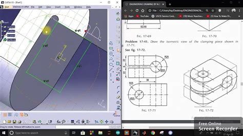 Catia V5 Practice Part Design 3 For Beginners Catia Part Modeling Engineer Cad Youtube