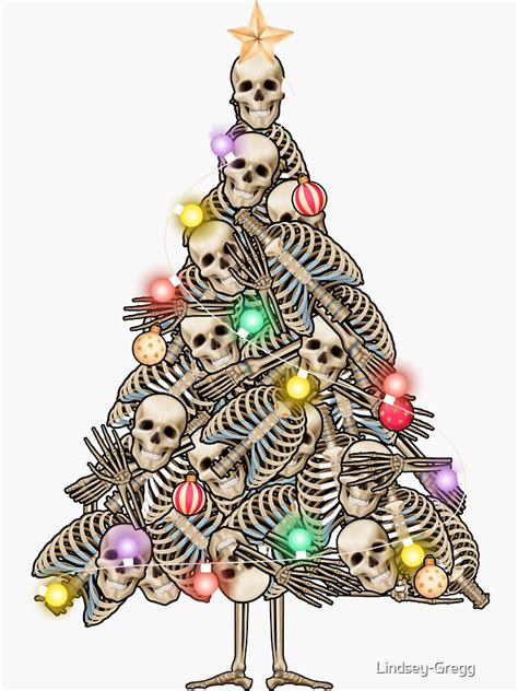 Skeleton Christmas Tree With Star Sticker For Sale By Lindsey Gregg