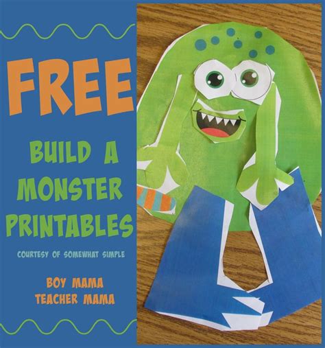 Teacher Mama Printable Build A Monster Activity From Somewhat Simple