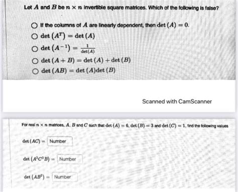 Solved Let A And B Ben X N Invertible Square Matrices Which