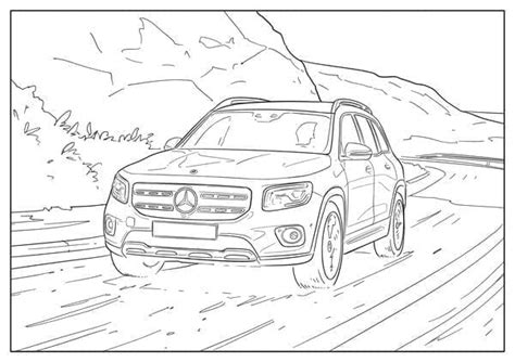 Coloriage Voiture Mercedes Sur Route Dessin Gratuit Imprimer