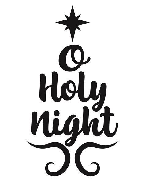 O Holy Night Svg Cut File O Holy Night Hand Lettered Script Files