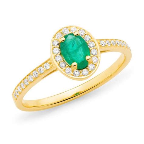 Emerald & diamond halo ring - Andrew Mazzone