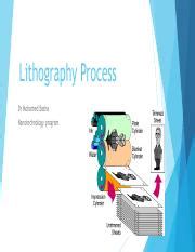 Lecture 7 - Lithography - Lithography Process Dr Mohamed Basha ...