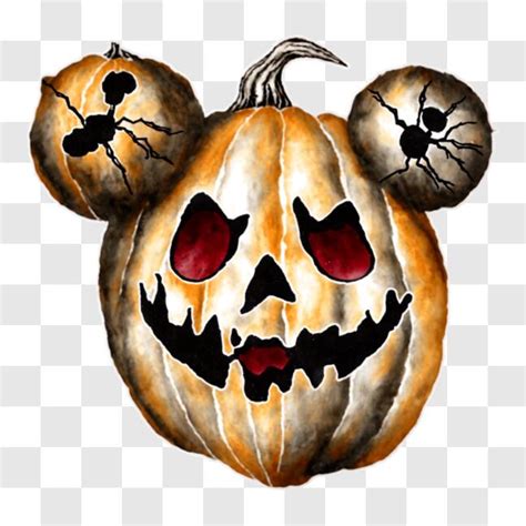 Download Decorative Halloween Pumpkin with Disney Characters PNG Online ...