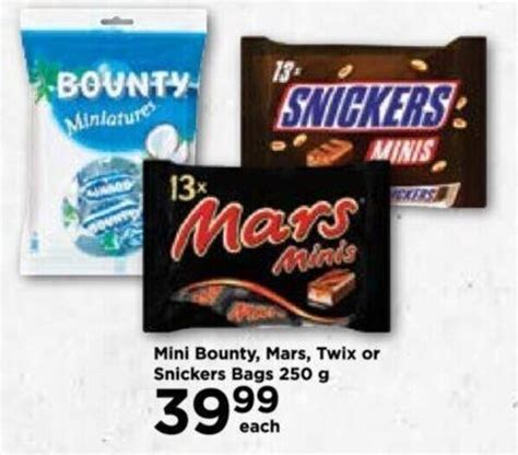 Mini Bounty Mars Twix Or Snickers Bags 250 G Offer At Food Lovers Market