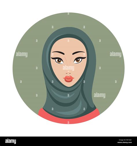 Beautiful Young Happy Muslim Woman Girl Portrait In Hijab Vector