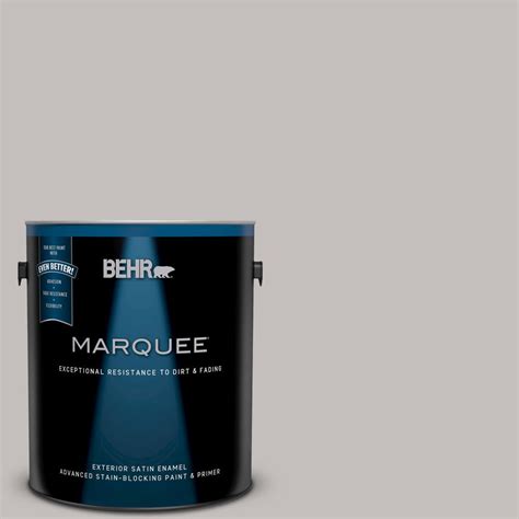 BEHR MARQUEE 1-gal. #PPU18-10 Natural Gray Satin Enamel Exterior Paint ...