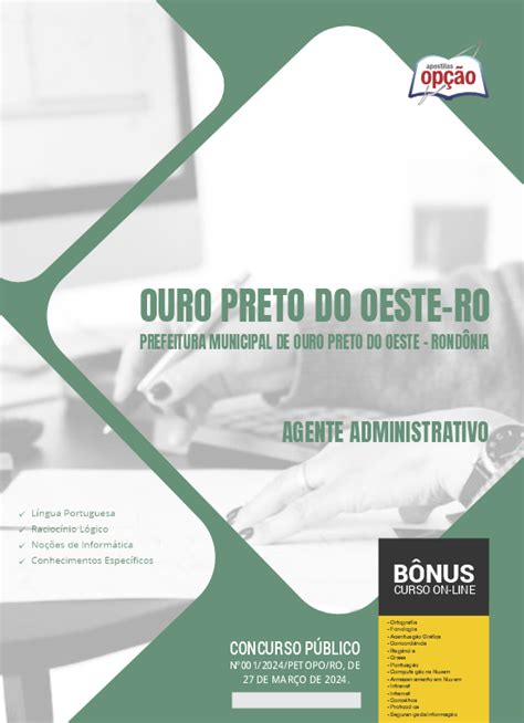 Apostila Prefeitura De Ouro Preto Do Oeste RO Em PDF Agente