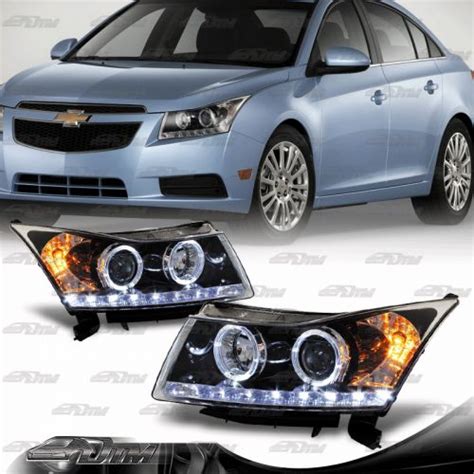 Find 11 12 Chevy Cruze Black Housing Dual Halo Projector Led Built In