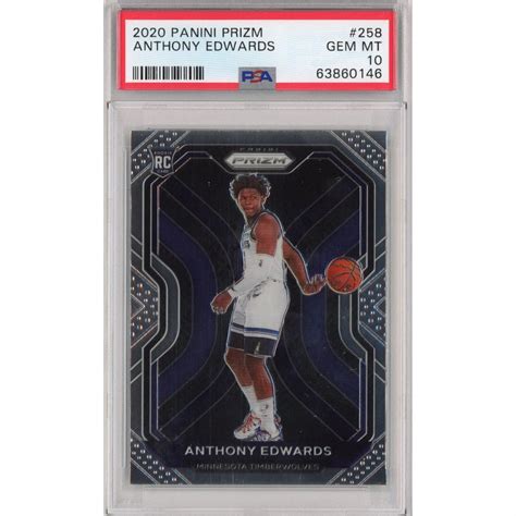 Graded Panini Prizm Anthony Edwards Rookie Rc Basketball