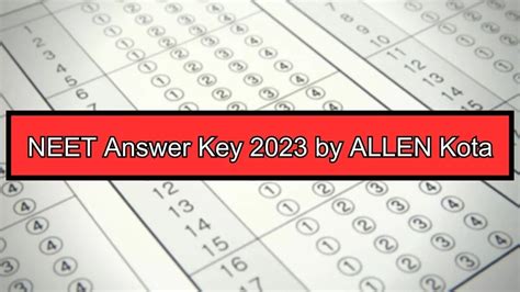 Neet 2024 Answer Key Allen Janel Jeniece