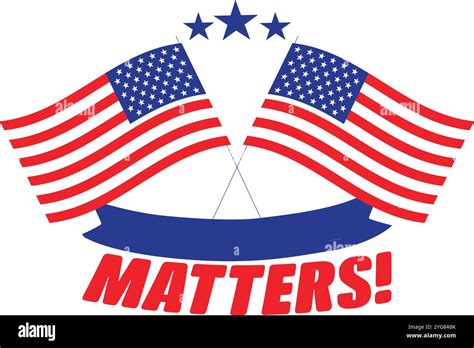 Vector Illustration Of Two Isolated United States Flags Stock Vector