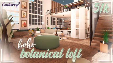 Bloxburg Boho Botanical Loft 51k Speed Build YouTube