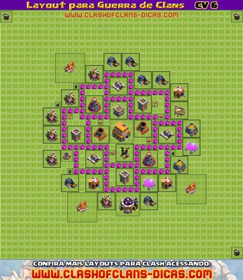 Layouts Para Guerra De Clans CV 6 Clash Of Clans Dicas