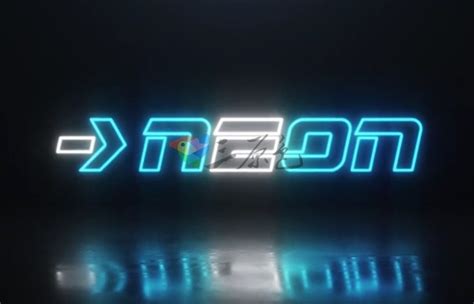 Ae模板 复古霓虹灯标志逐个点亮效果 Videohive Neon Logo 三原色cg