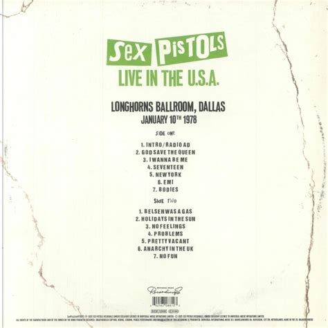 Sex Pistols Live At Longhorns Ballroom Dallas Usa Vinyl At Juno Records