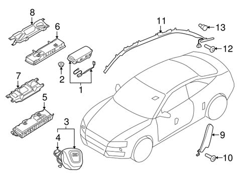 2012 Audi Air Bag Wiring Harness 8K0 971 589 G Audi OEM Parts