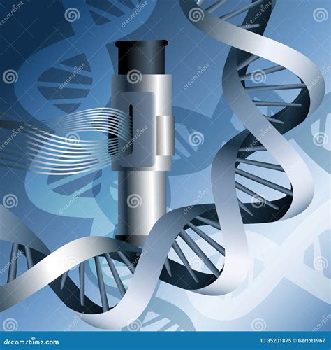 Electron Microscope and Dna Stock Vector - Illustration of ...