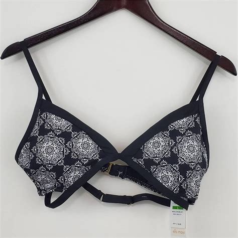 Ella Moss Women S Black And White Bikini And Tankini Tops Depop