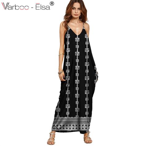 Varboo Elsa 2017 Bohemian Long Dress Women Maxi Dress Floral Print