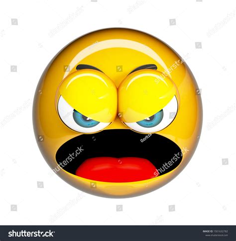 Mad Yelling Emoji Angry Emoticon Isolated Stock Illustration