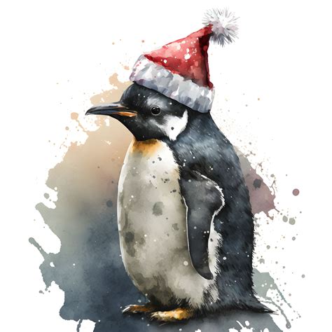 Christmas Penguin Watercolor Background Bundle By Chippoadesign