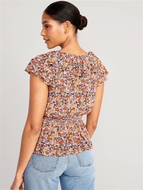 Waist Defined Ruffled Top Old Navy