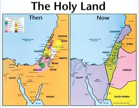 Holy Land Then and Now Map | Bible mapping, Holy land, Bible study