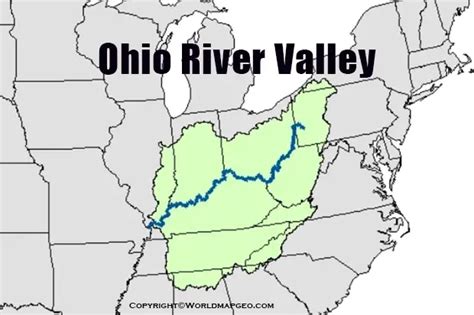 Ohio River Map - Where Ohio river valley is located?