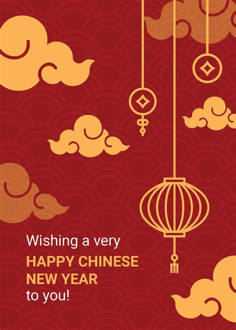 Happy Chinese New Year Greeting Card In Eps Illustrator  Psd Png