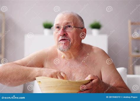 Sitting Overeating Food Lifestyle Stock Photo Image Of Sofa