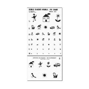 Echelle optométrique de PIGASSOU test dappariement sur plastique