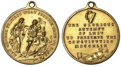 Medal George II Dissensions Gilt Irlande Numista