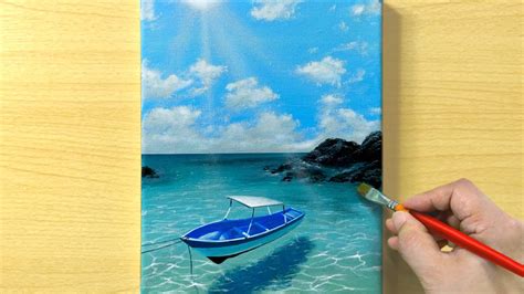 Seascape Painting Acrylic Painting Step By Step 238 바다풍경 아크릴화 Youtube