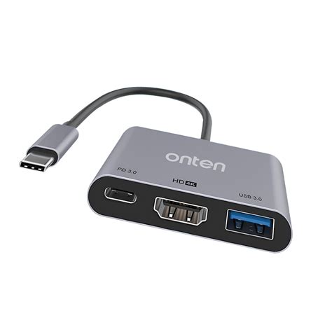 Adaptor Hub Multiport 3 In 1 Onten Usb Type C La Usb 30 Type C Pd