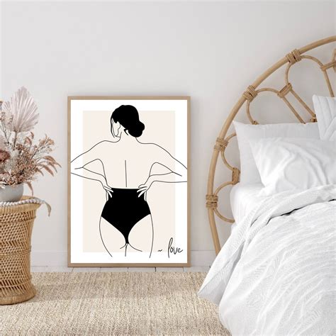 Erotic One Line Art Nude Line Drawing Naked Prints Female Etsy