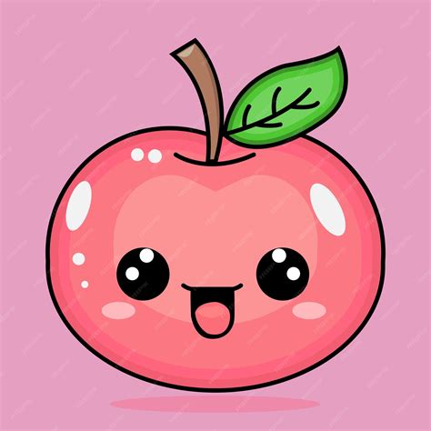 Premium Vector Cute Kawaii Apple Character