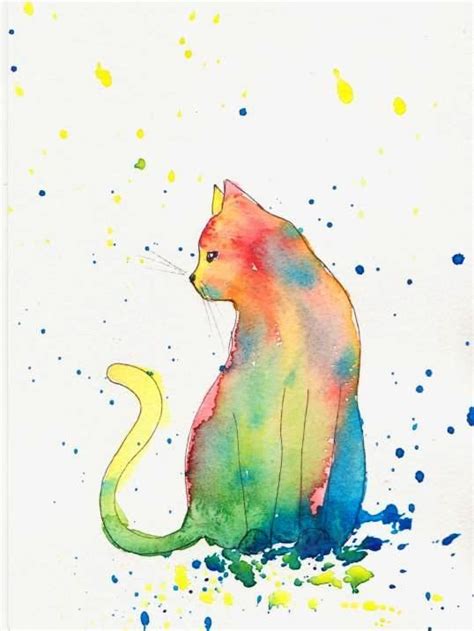 Pin By Angie G Lvez On Art Inspiration Watercolor Cat Cat Art Cats