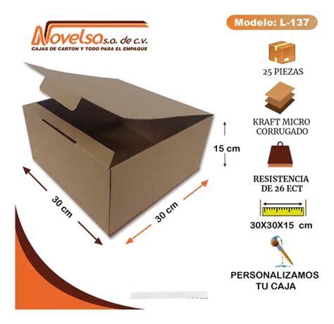 25 Pz Caja Para Envió Mailbox 30x30x15 Microcorrugado Kraft en venta