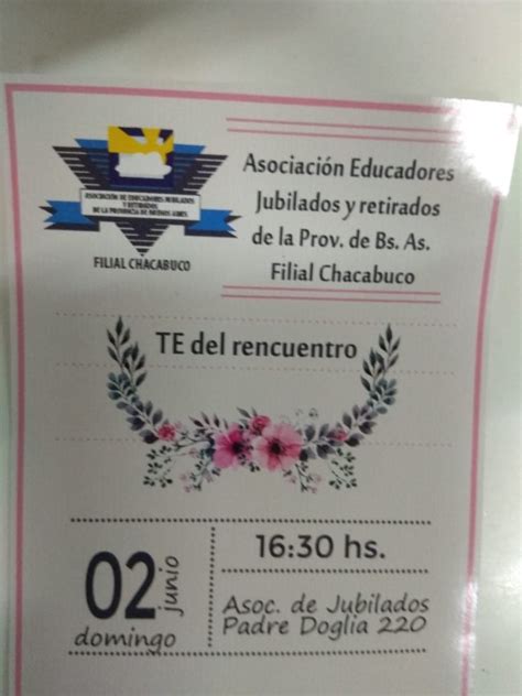 Te Del Reencuentro Filial Chacabuco Asociaci N De Educadores