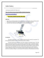 Ballistic Pendulum 1 1 Pdf Ballistic Pendulum Lab Data Generated By